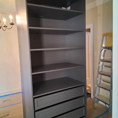 First Ikea Pax cabinet fully assembled, prior to installation Photo