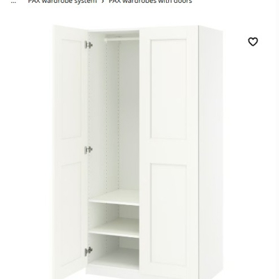 Screen clip from Ikea catalog showing the Pax cabinets Photo
