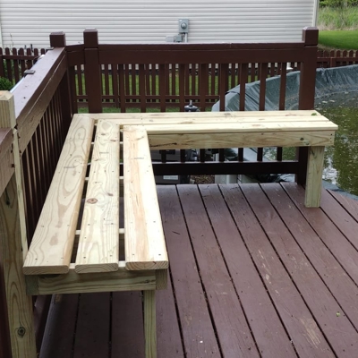 Custom Deck Bench Installation in Medina Photo