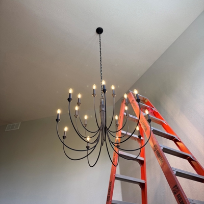 24' Ceiling Entry Light Install Photo