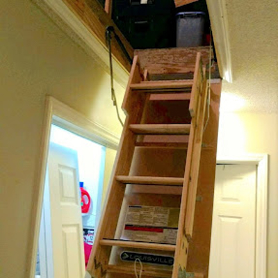 Attic stairs installation Photo