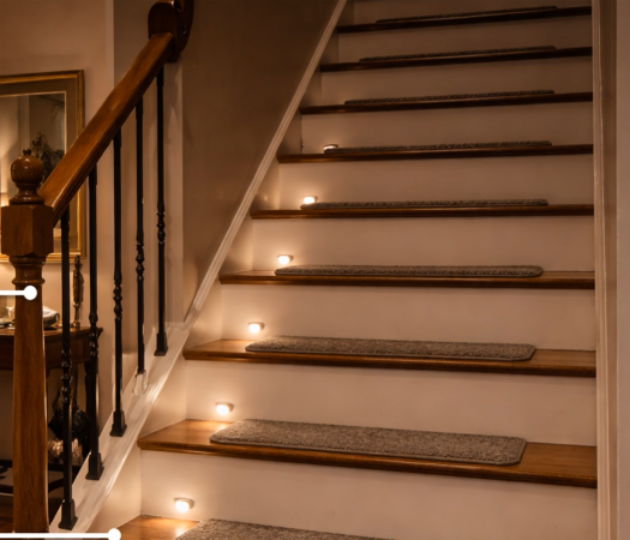 stairs with lighting