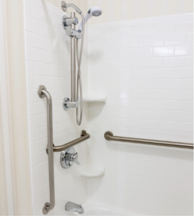 railings in the shower