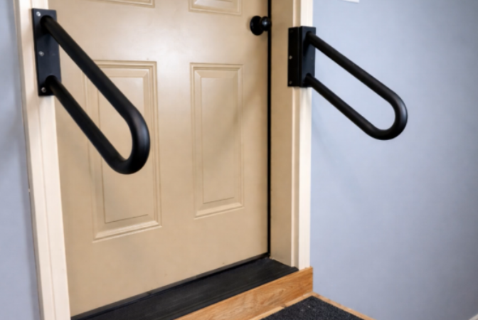 railings in the garage by the door